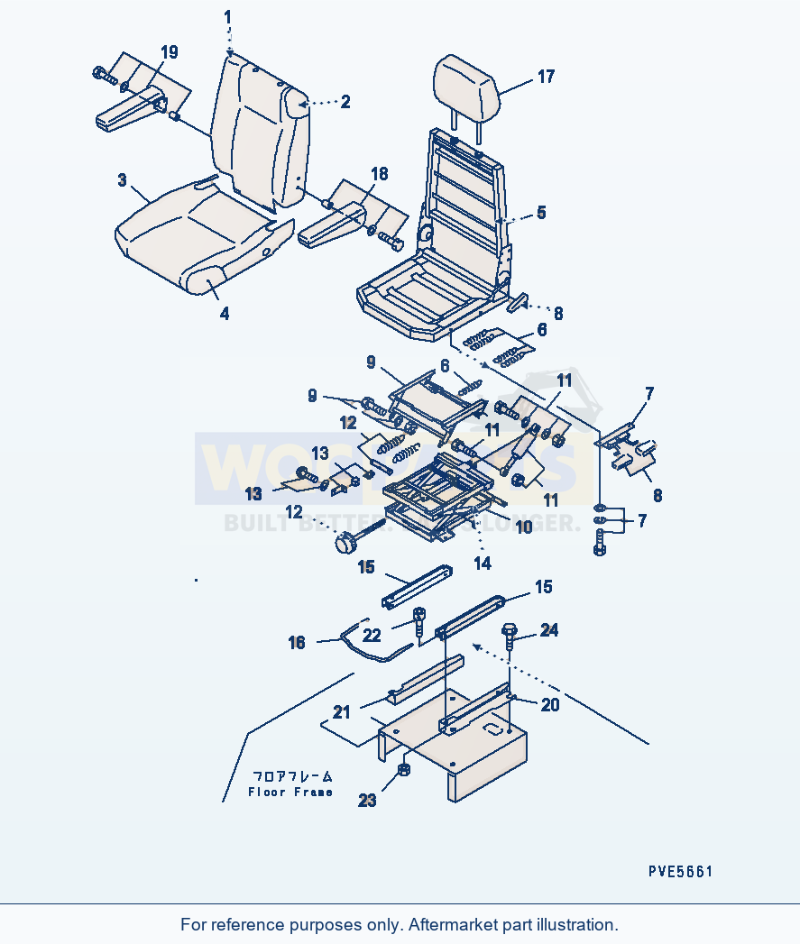 Komatsu WA320-3 Operator'S Seat parts diagram