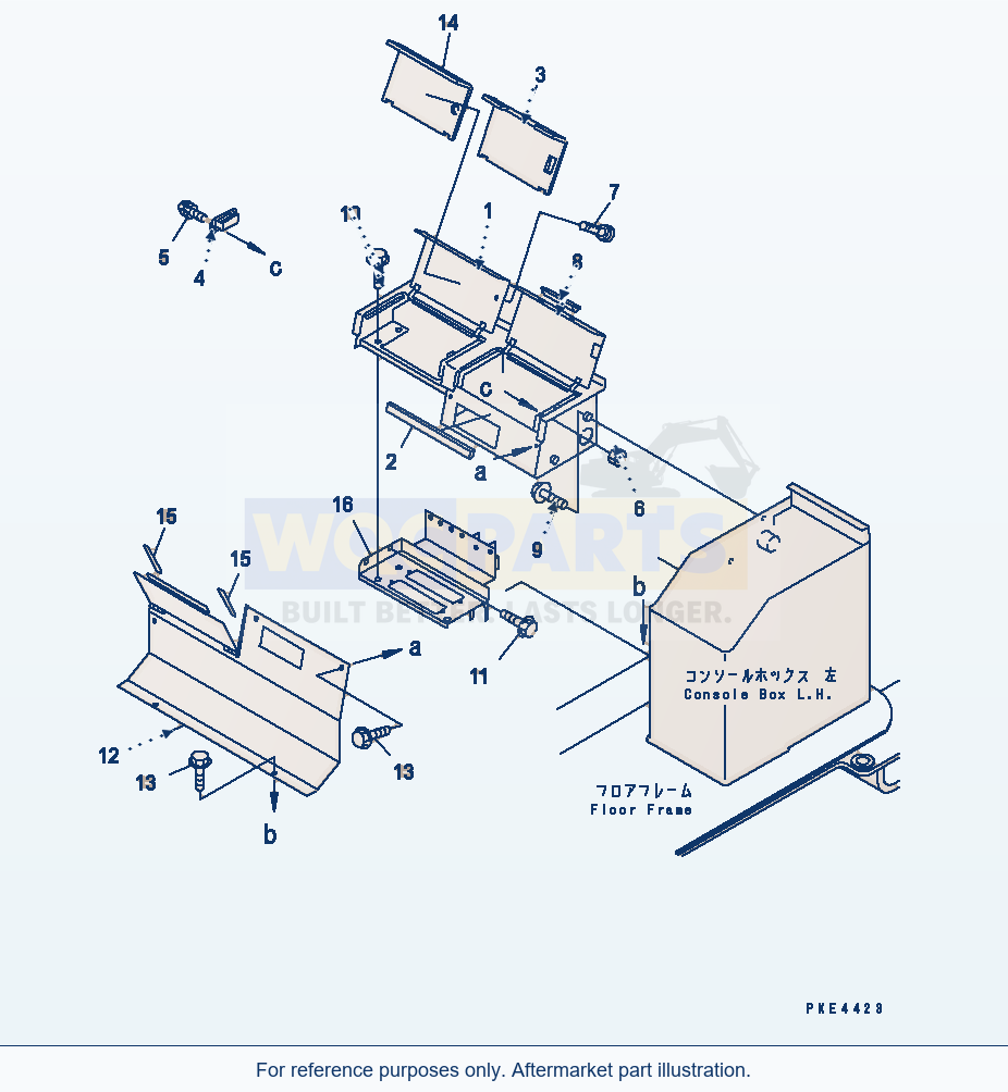 Komatsu WA320-3 Rear Console Box(#53001-54146) parts diagram