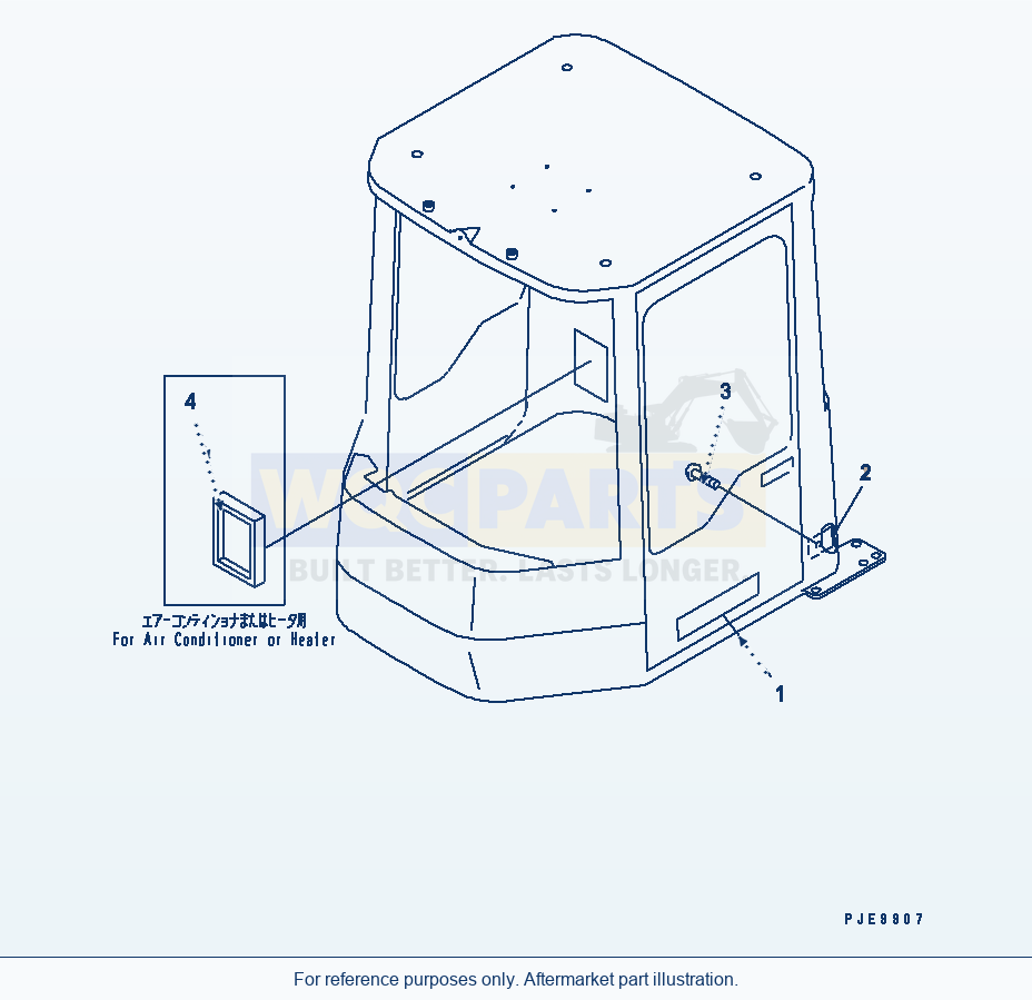 Komatsu WA320-3 Rops Cab (Plate Mark)(#54001-) parts diagram