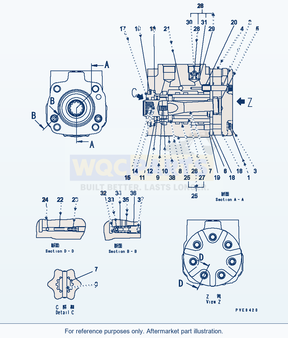 Komatsu WA320-3 Steering Valve (Inner Parts)(#54147-) parts diagram