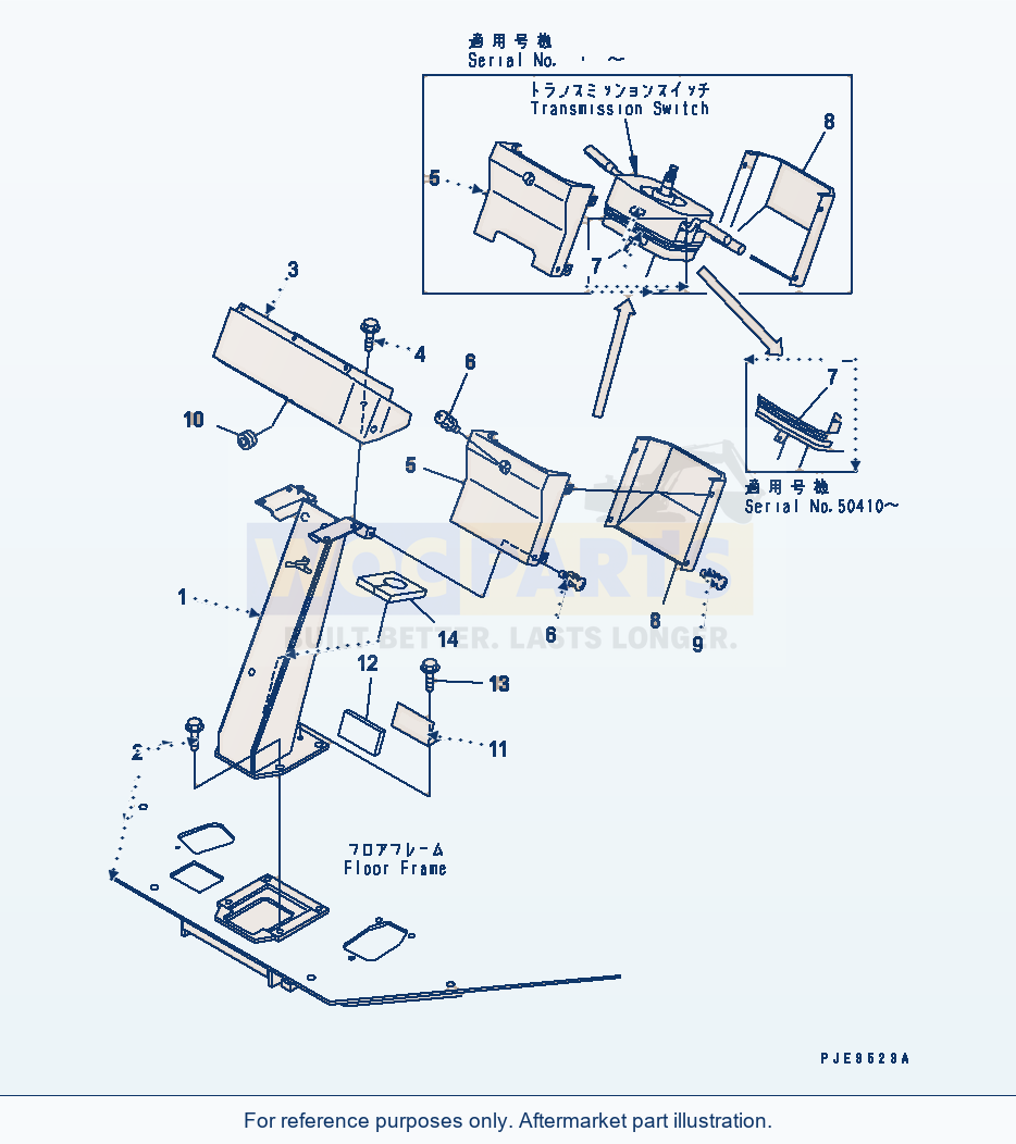 Komatsu WA320-3 Steering Wheel And Column (Support) parts diagram