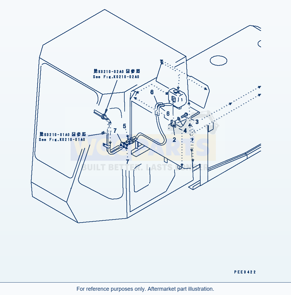 Komatsu WA320-3 Window Washer Tank Serial 50001-UP (FOR CHINA) parts diagram