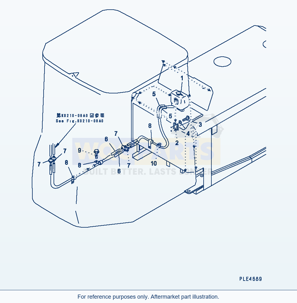 Komatsu WA320-3 Window Washer Tank Serial 53001-UP parts diagram