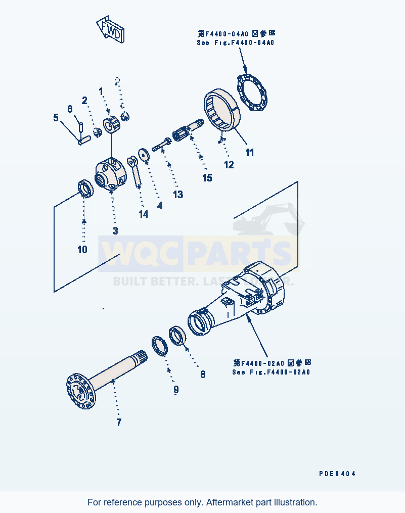 Komatsu WA320-3 Front Axle (Final Drive) Serial 53001-UP parts diagram