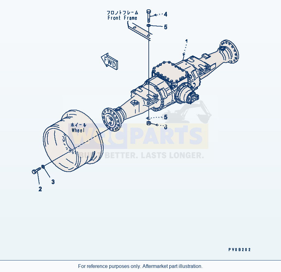 Komatsu WA320-3 Front Axle (Mounting Parts) Serial 53001-UP parts diagram