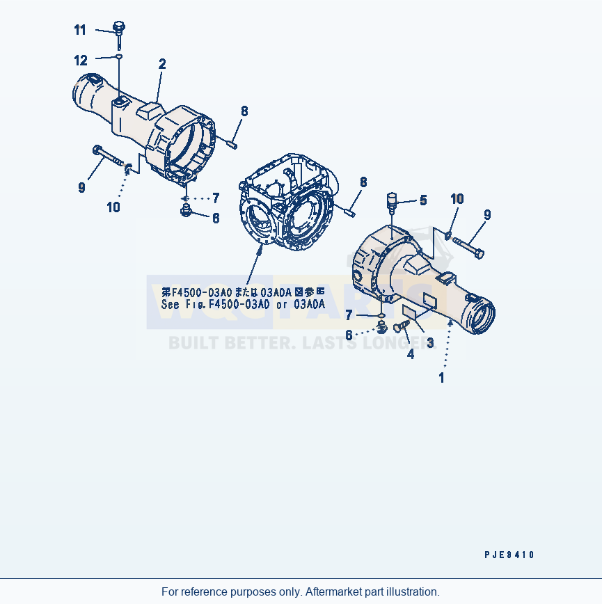 Komatsu WA320-3 Rear Axle (Axle Housing) Serial 53001-UP parts diagram