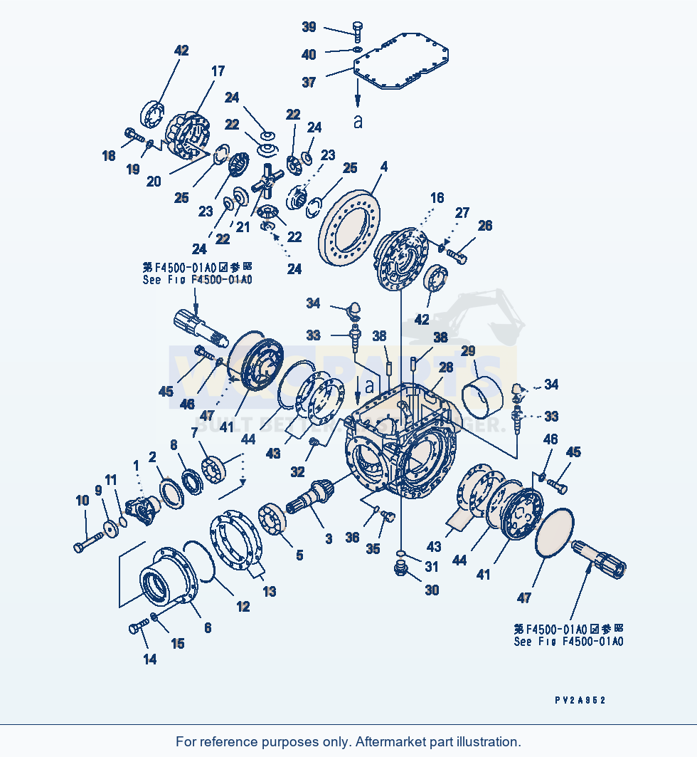 Komatsu WA320-3 Rear Axle (Differential)(#54131-) parts diagram