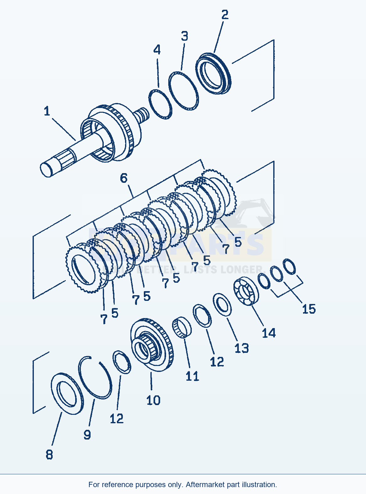 Komatsu WA320-3 Transmission (3Rd Clutch)(#50001-) parts diagram