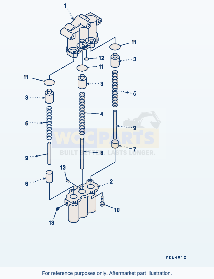 Komatsu WA320-3 Transmission Accumulator Valve parts diagram