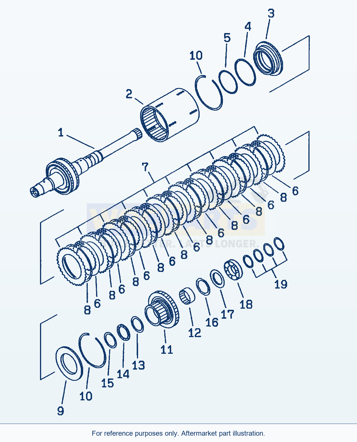 Komatsu WA320-3 Transmission (Forward Clutch)(#50001-) parts diagram