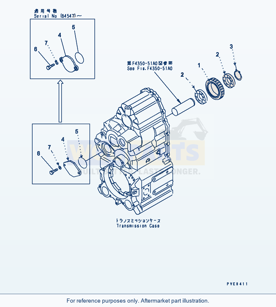 Komatsu WA320-3 Transmission (Idler) Serial 53001-UP parts diagram
