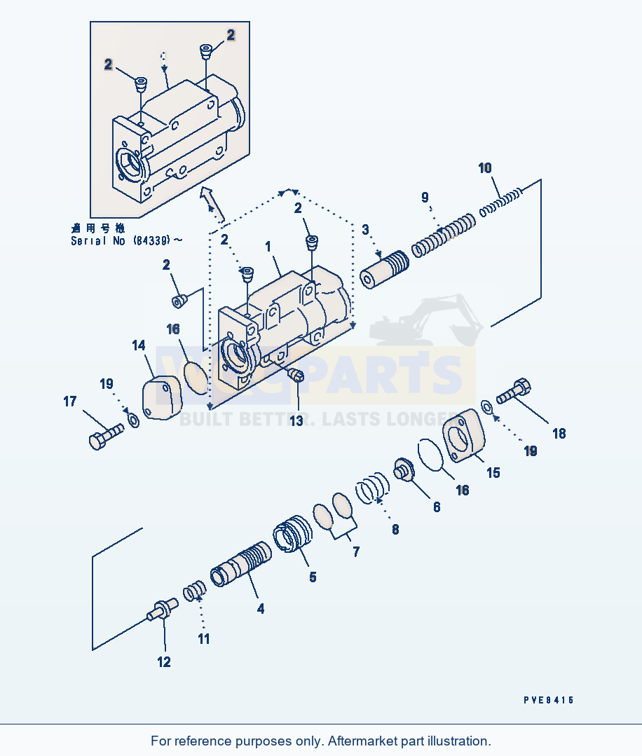Komatsu WA320-3 Transmission Modulate Valve parts diagram