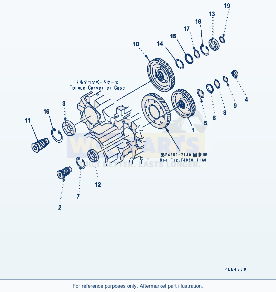 Komatsu WA320-3 Transmission (P.T.O.) Serial 53001-UP parts diagram