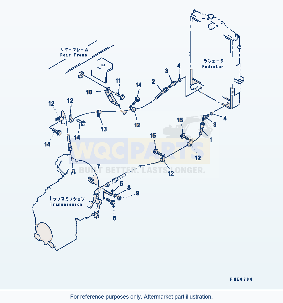 Komatsu WA320-3 Transmission Piping (Oil Cooler Line)(#50001-) parts diagram