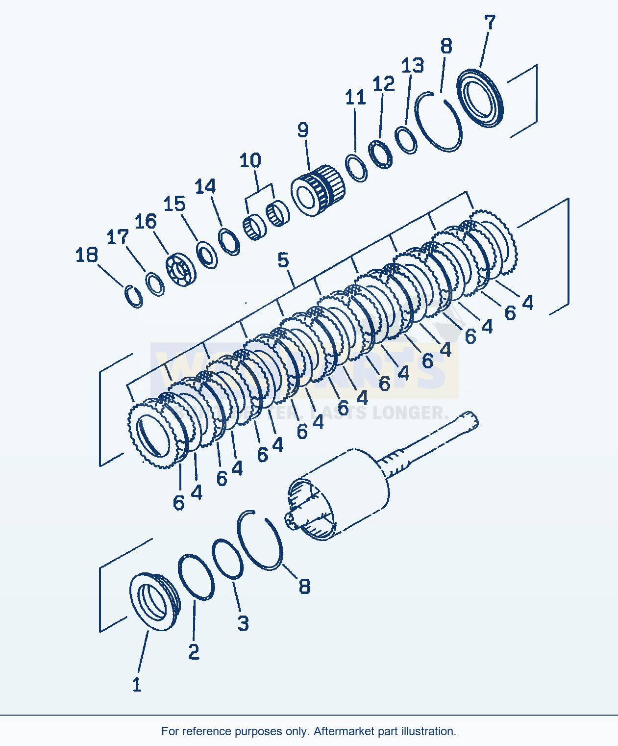 Komatsu WA320-3 Transmission (Reverse Clutch)(#50001-) parts diagram
