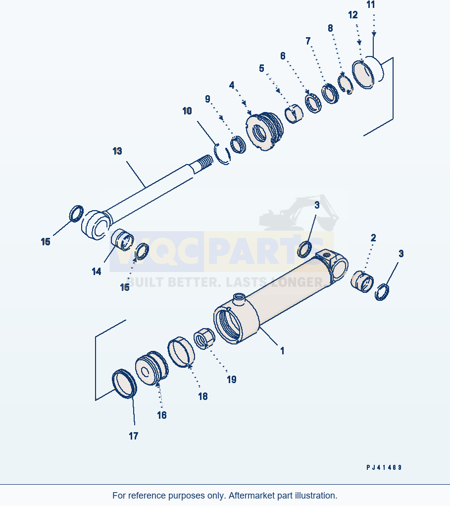 Komatsu WA320-3 Clam Cylinder parts diagram
