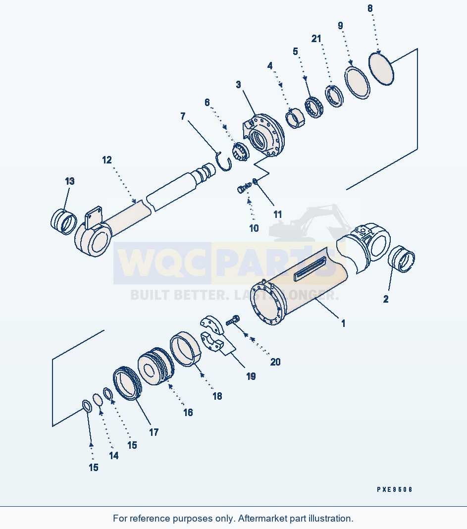 Komatsu WA320-3 Dump Cylinder Serial 53001-UP parts diagram