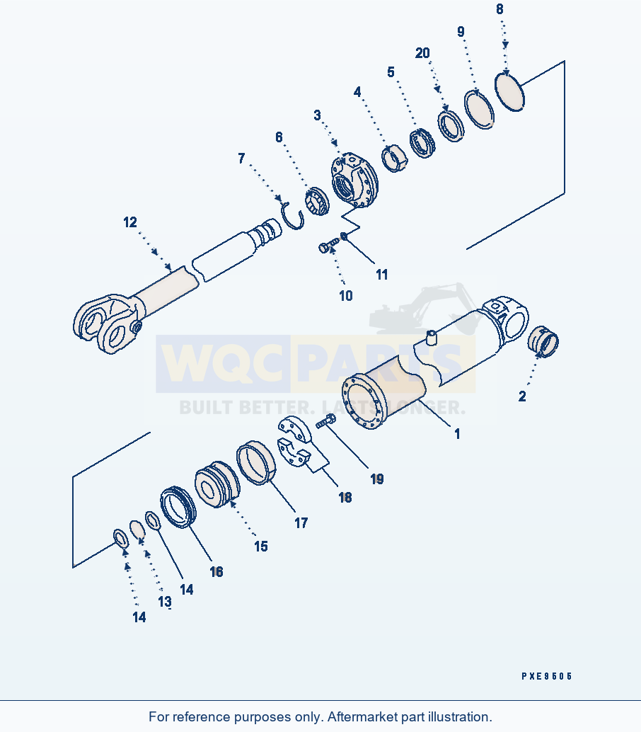 Komatsu WA320-3 Lift Cylinder Serial 53001-UP parts diagram
