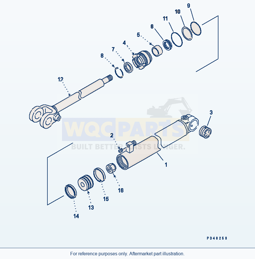 Komatsu WA320-3 Steering Cylinder(#50001-54100) parts diagram