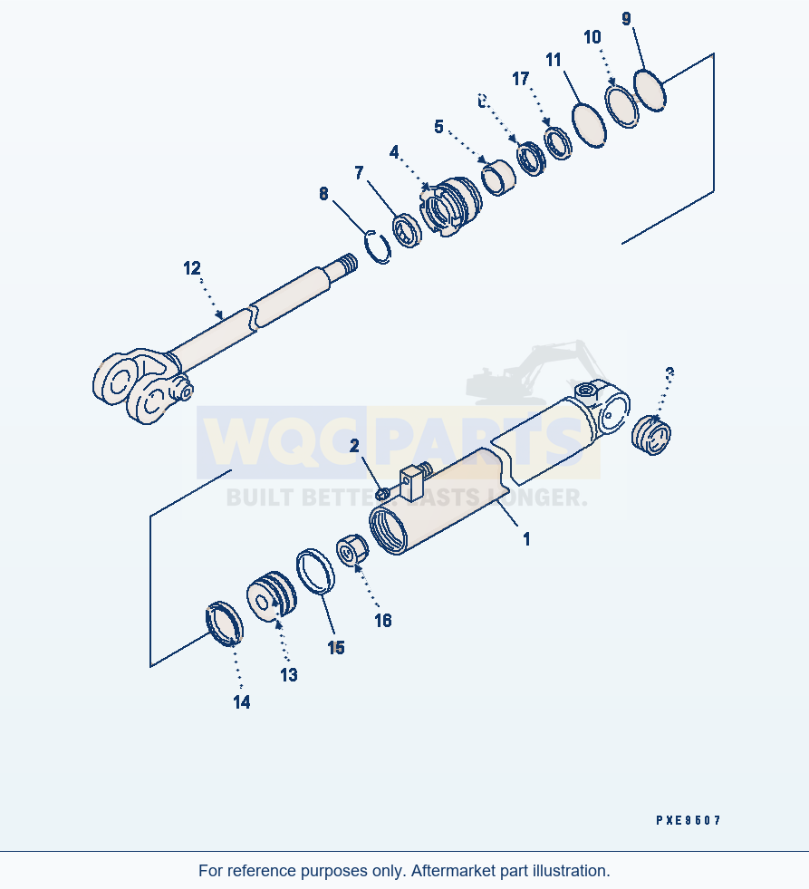 Komatsu WA320-3 Steering Cylinder(#53001-54100) parts diagram