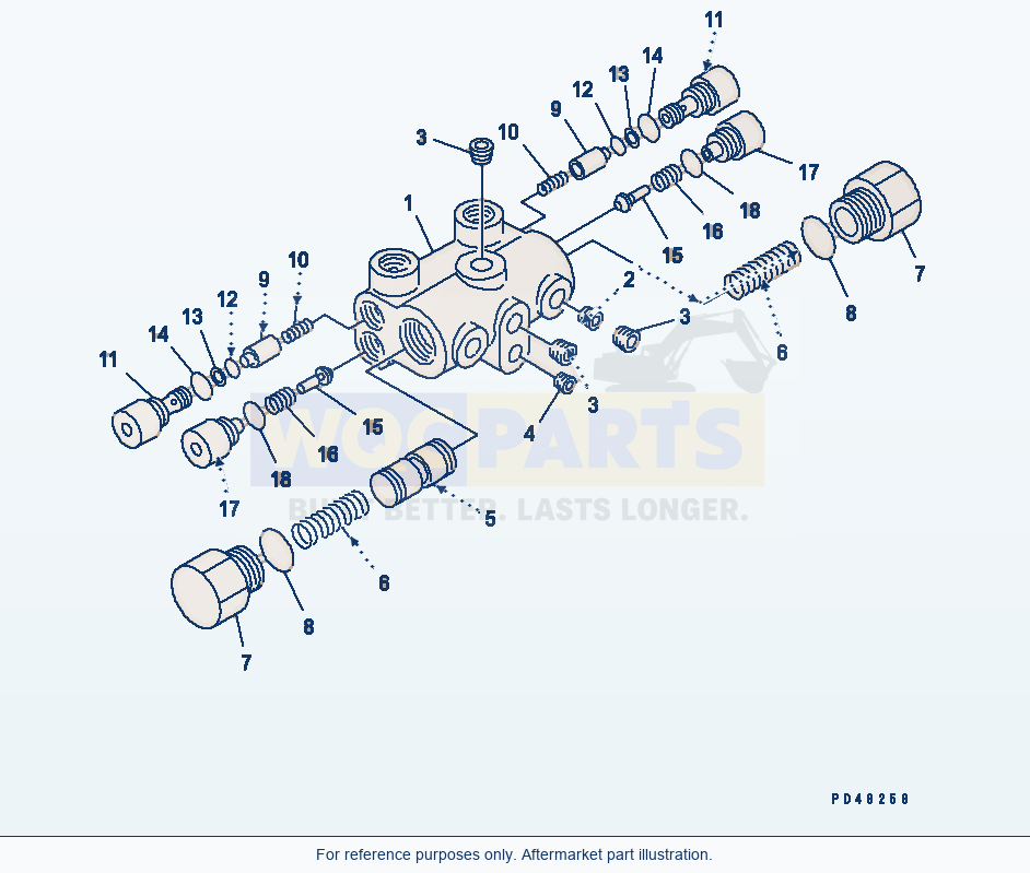 Komatsu WA320-3 Cushion Valve(#50001-) parts diagram