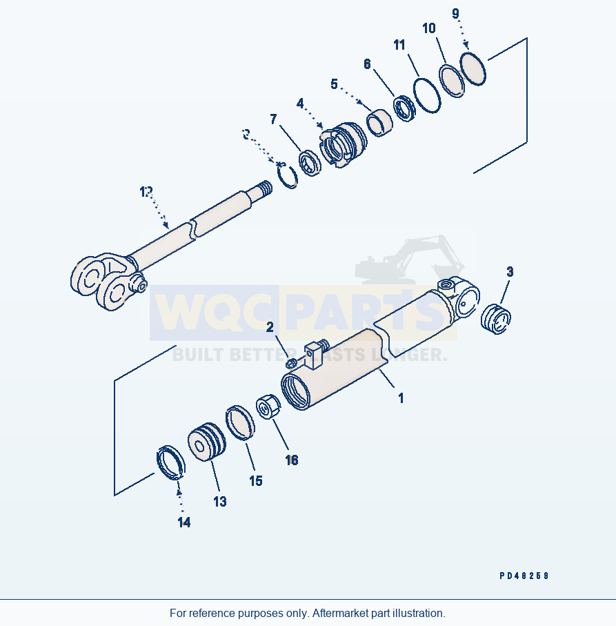 Komatsu WA320-3 Steering Cylinder(#50001-) parts diagram