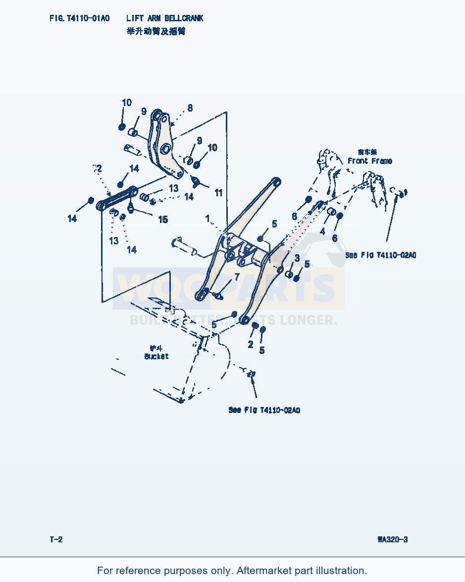 Komatsu WA320-3 Lift Arm Bellcrank (|000253) parts diagram