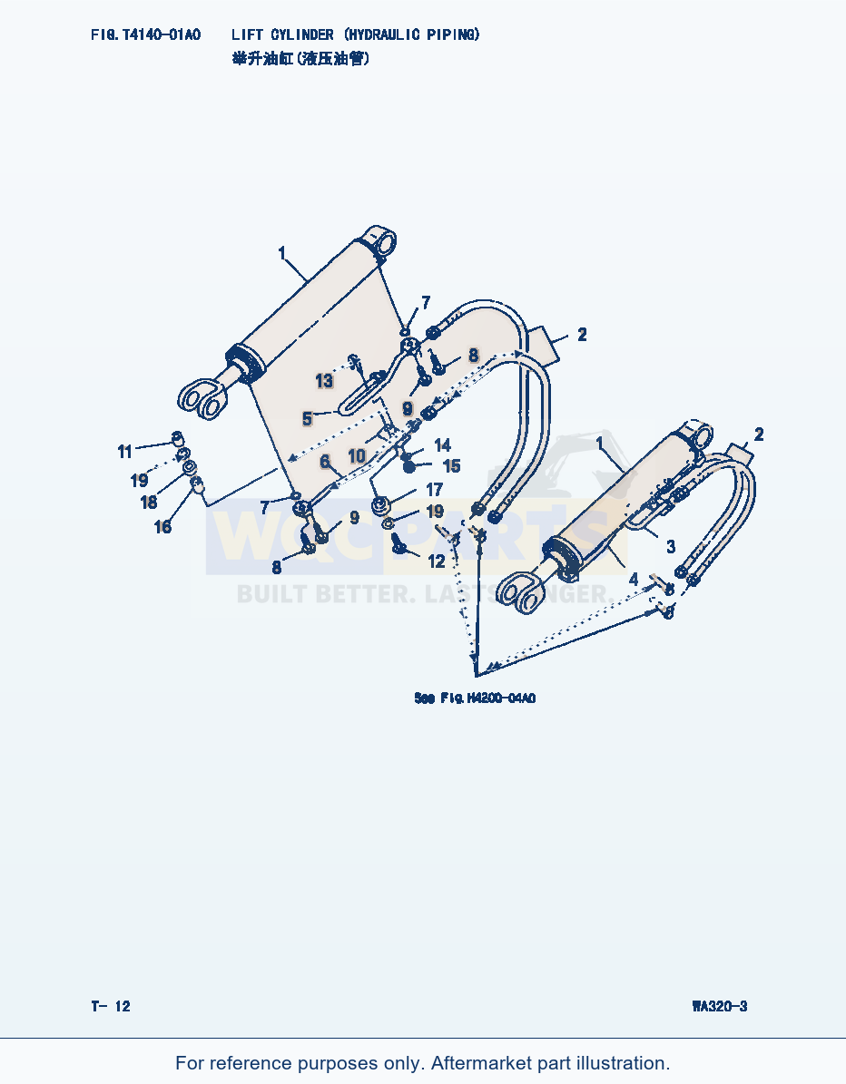 Komatsu WA320-3 Lift Cylinder(Hydraulic Piping) (|000260) parts diagram