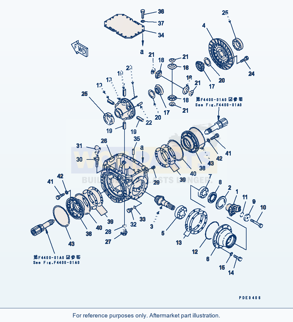 Komatsu WA320-3 Front Axle (Differential)(#50001-54114) parts diagram