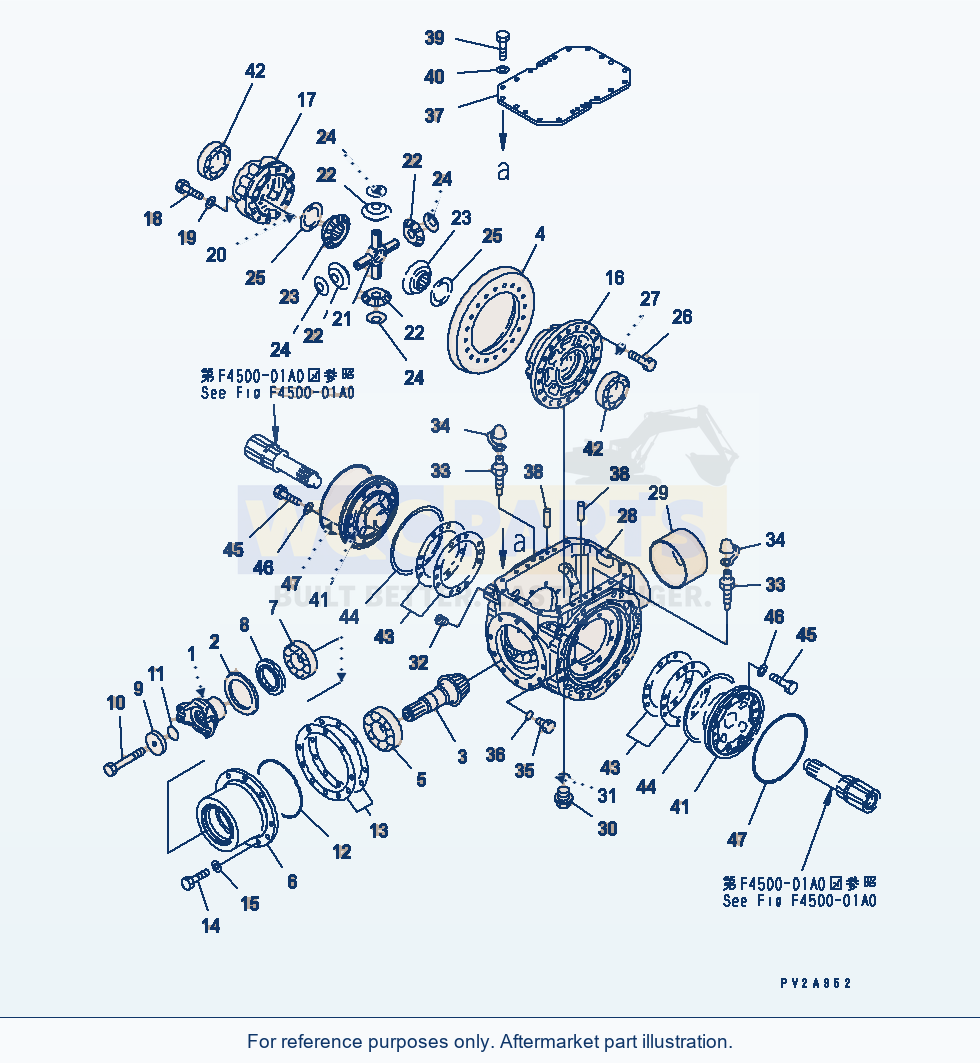 Komatsu WA320-3 Rear Axle (Differential)(#54115-) parts diagram