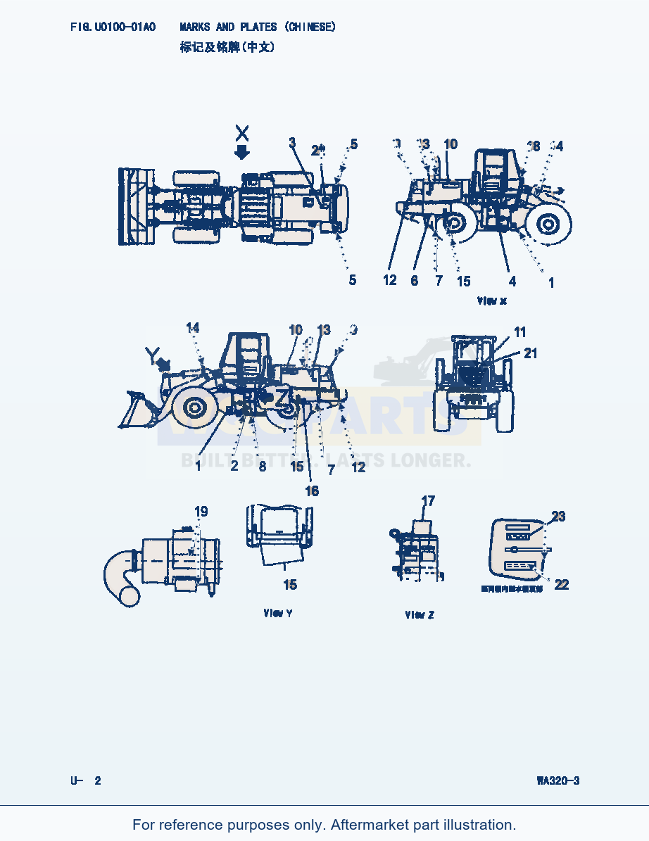 Komatsu WA320-3 Marks And Plates(Chinese) (|000264) parts diagram
