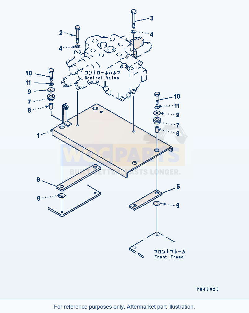 Komatsu WA320-3 2-Spool Control Valve Mounting Parts(#50001-) parts diagram