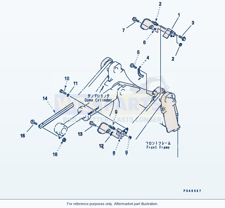 Komatsu WA320-3 Boom Kick Out And Bucket Positioner(#50001-) parts diagram