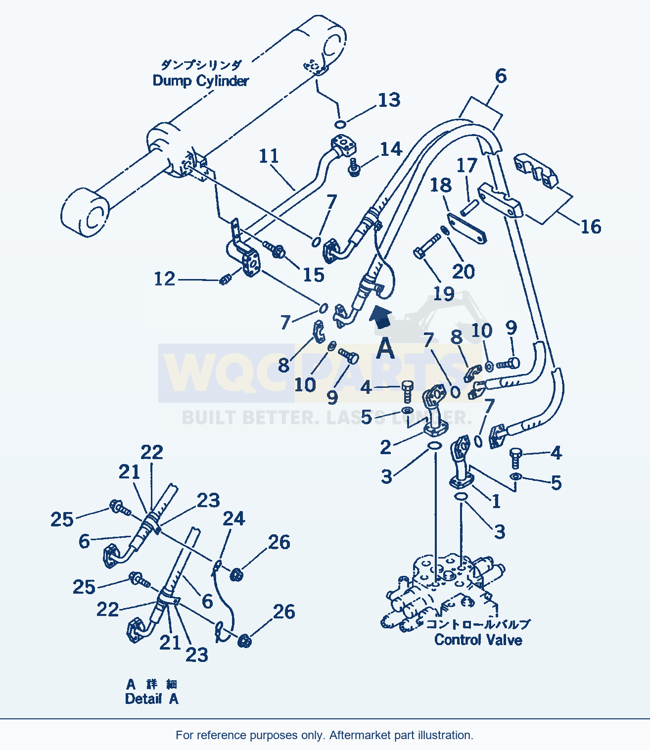 Komatsu WA320-3 Hydraulic Piping (Dump Cylinder Line)(#50001-) parts diagram