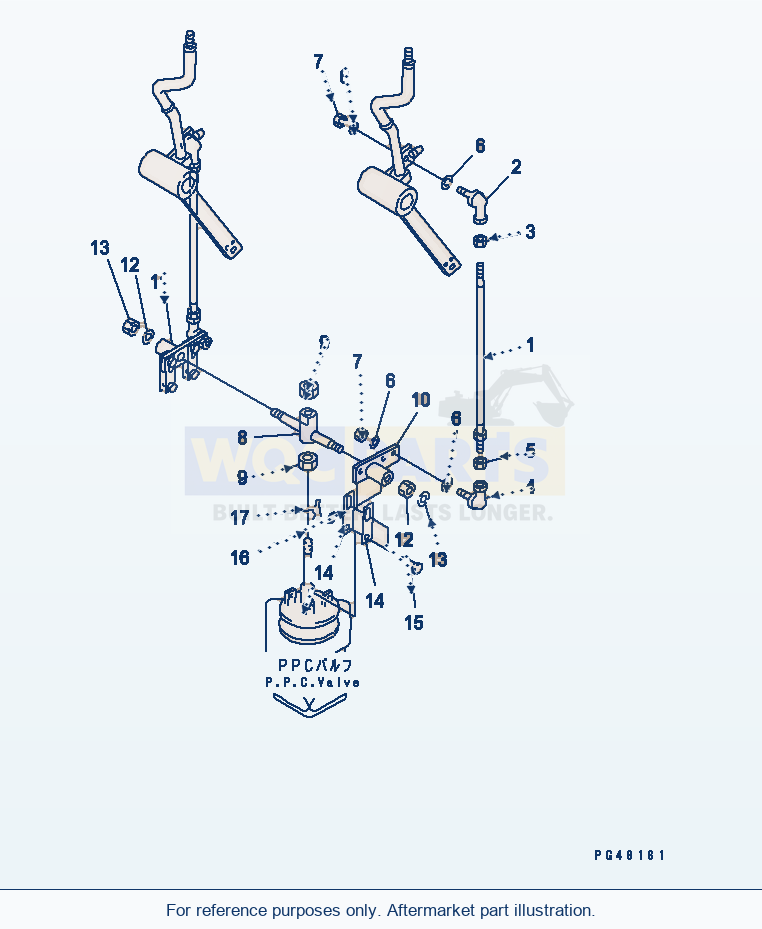 Komatsu WA320-3 Work Equipment Control Linkage(#50001-) parts diagram