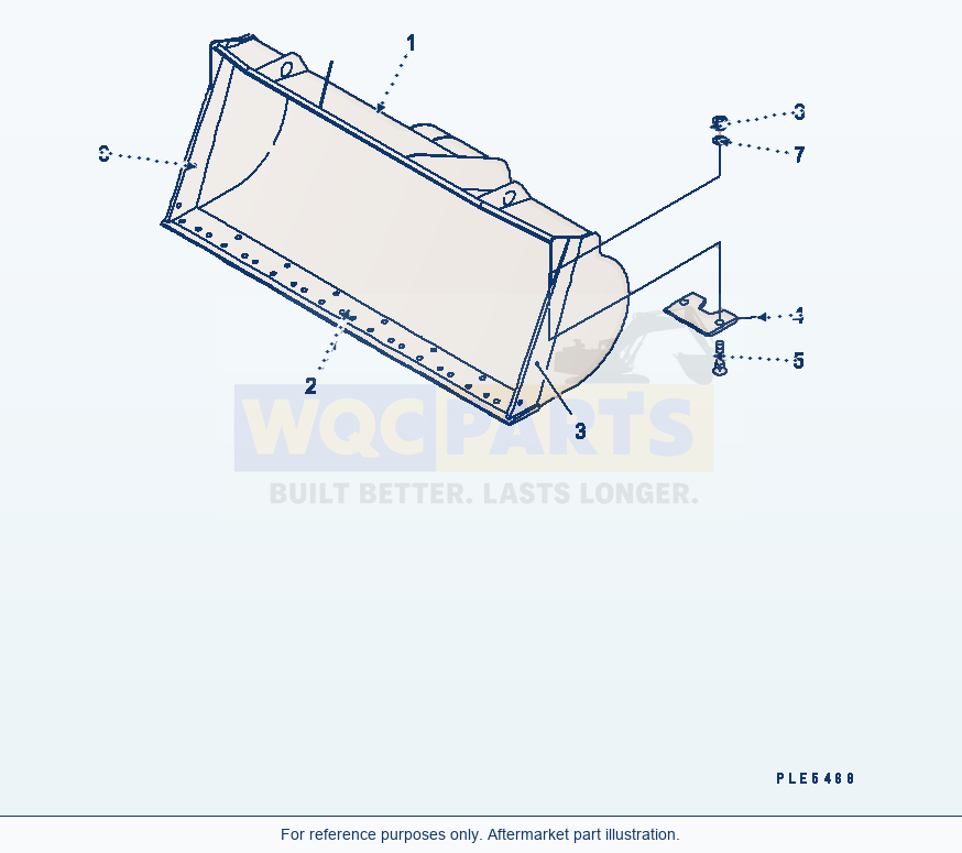 Komatsu WA320-3 Bucket, 2.5m³ (For Segment Edge) parts diagram