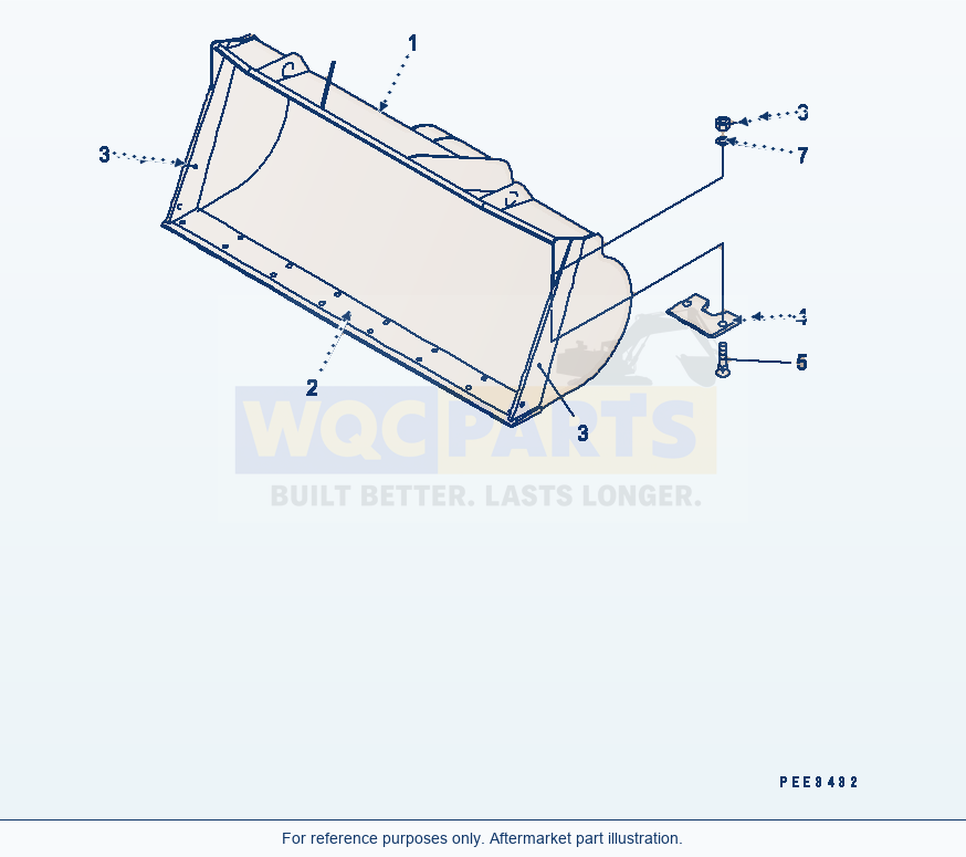 Komatsu WA320-3 Bucket, 2.5m³ parts diagram