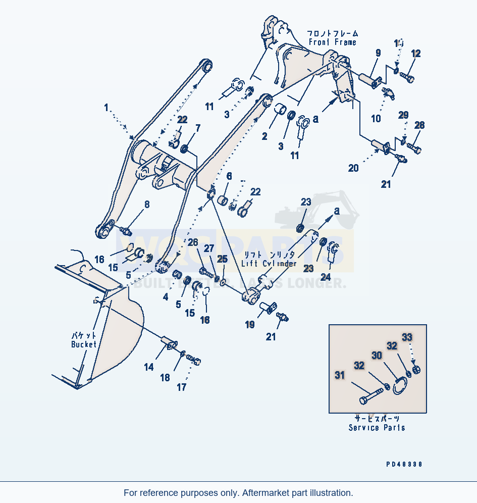Komatsu WA320-3 Lift Arm(#50001-) parts diagram