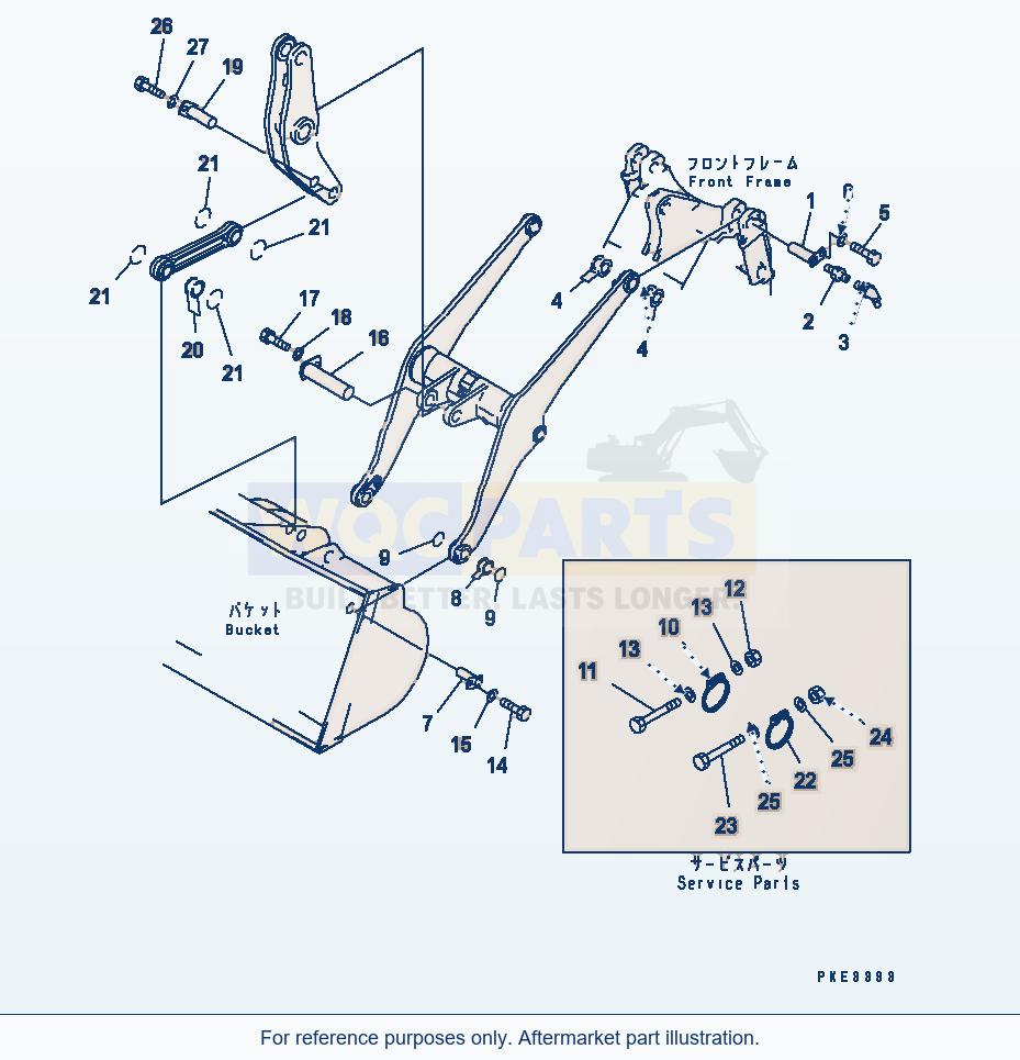 Komatsu WA320-3 Lift Arm And Bellcrank (Mounting Parts) parts diagram