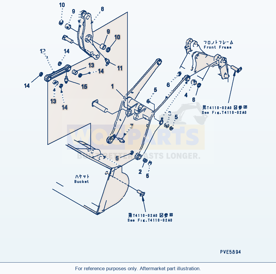 Komatsu WA320-3 Lift Arm And Bellcrank (With 3-Spool Valve) parts diagram