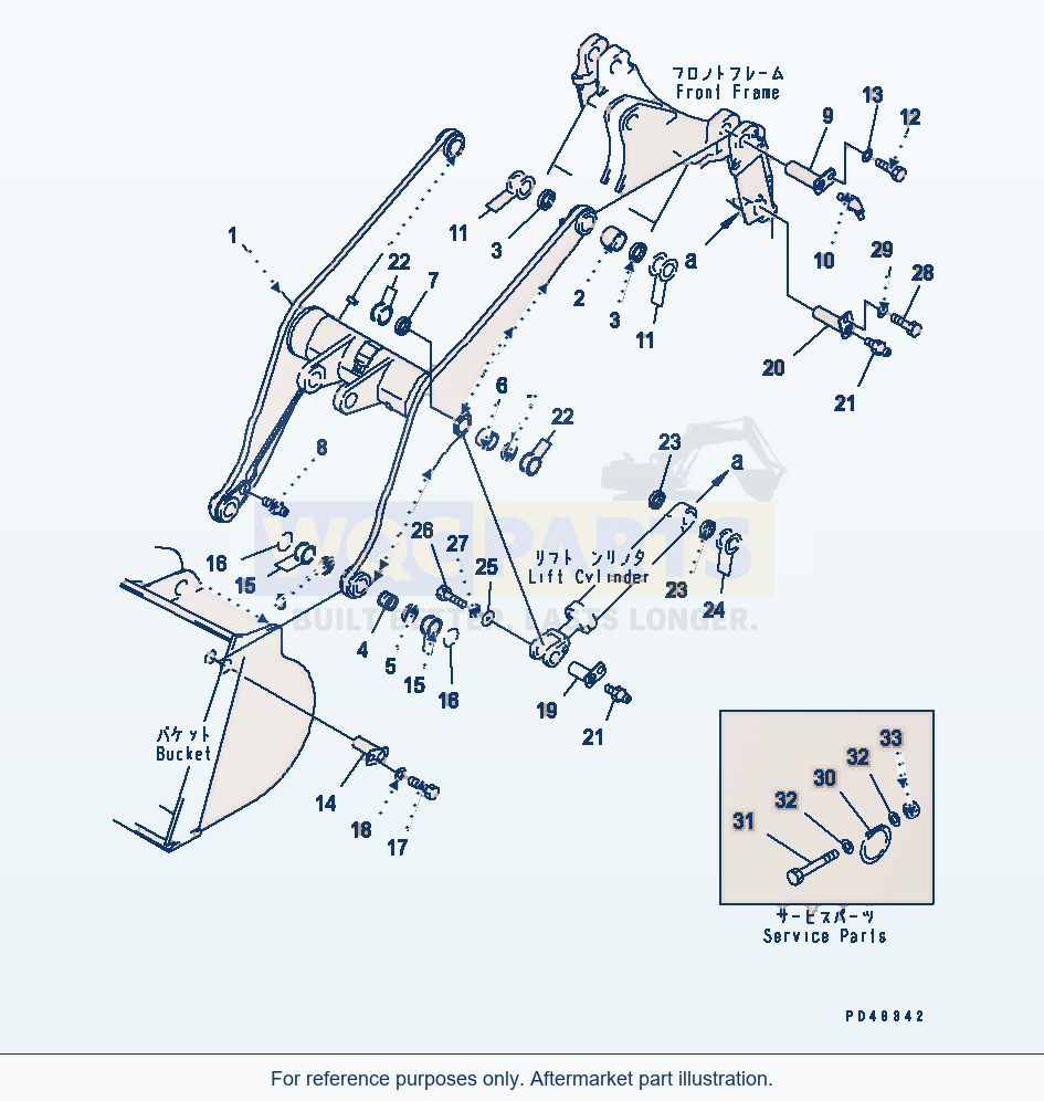 Komatsu WA320-3 Lift Arm (With Auto Grease System)(#50001-) parts diagram