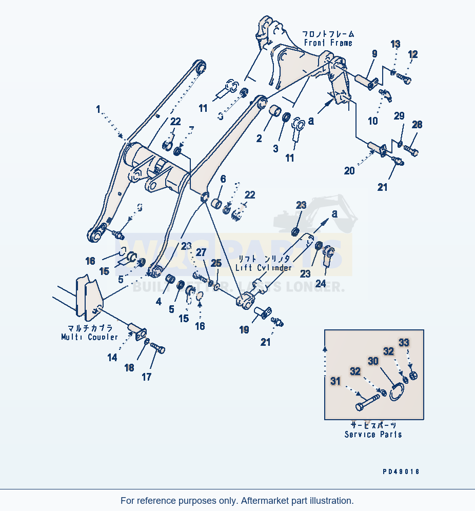 Komatsu WA320-3 Lift Arm (With Multi Coupler)(#50001-) parts diagram