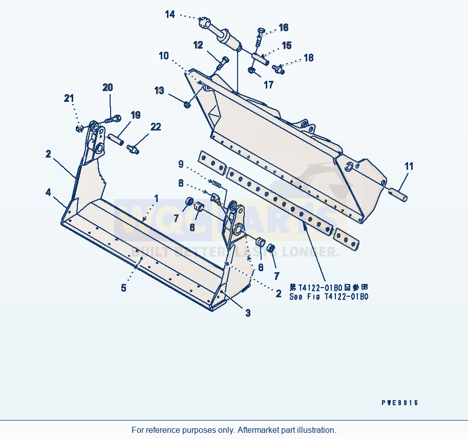 Komatsu WA320-3 Multi Purpose Bucket parts diagram