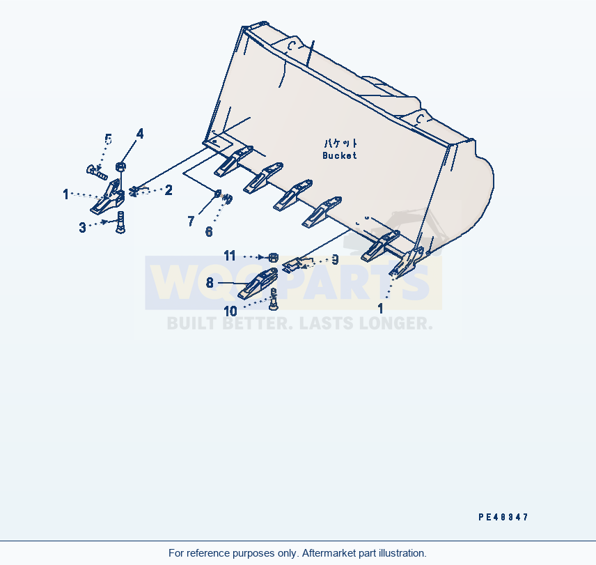 Komatsu WA320-3 Tooth(#50001-) parts diagram