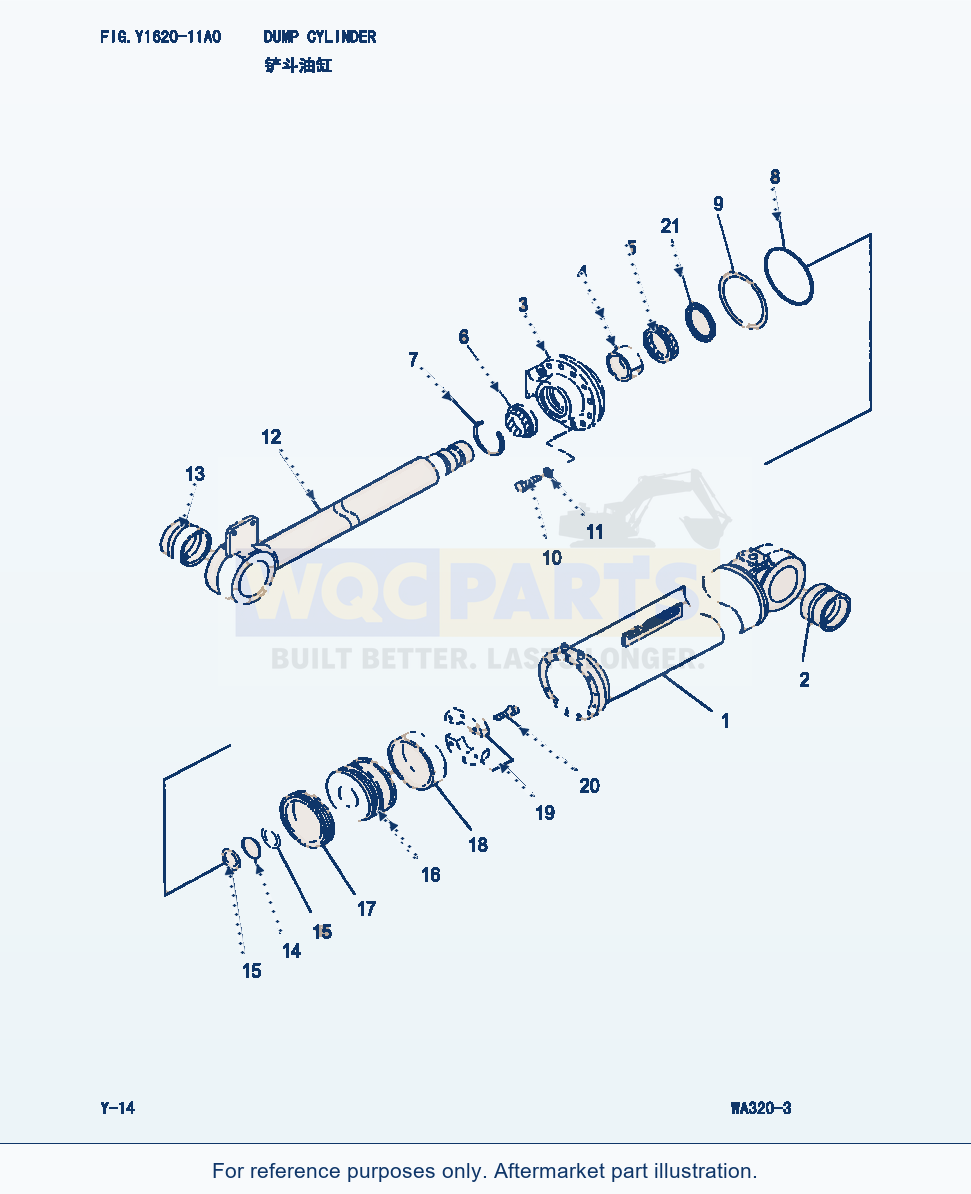 Komatsu WA320-3 Dump Cylinder (|000273) parts diagram