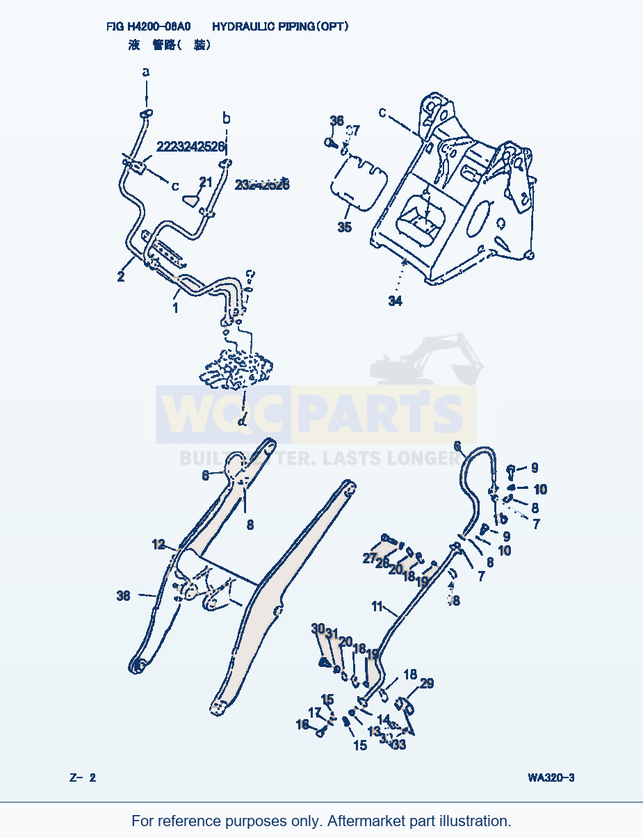 Komatsu WA320-3 Hydraulic Piping (|000280) parts diagram