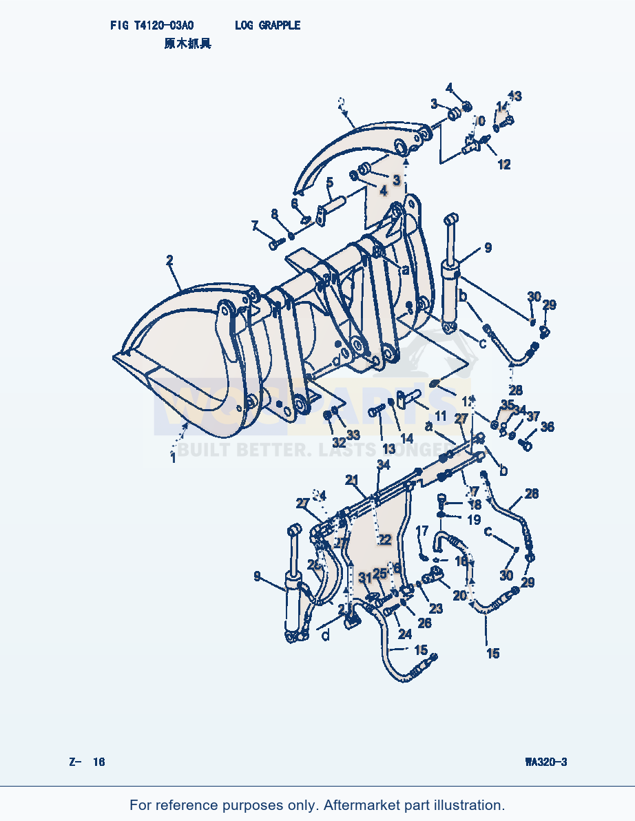 Komatsu WA320-3 Log.Grapple (|000287) parts diagram