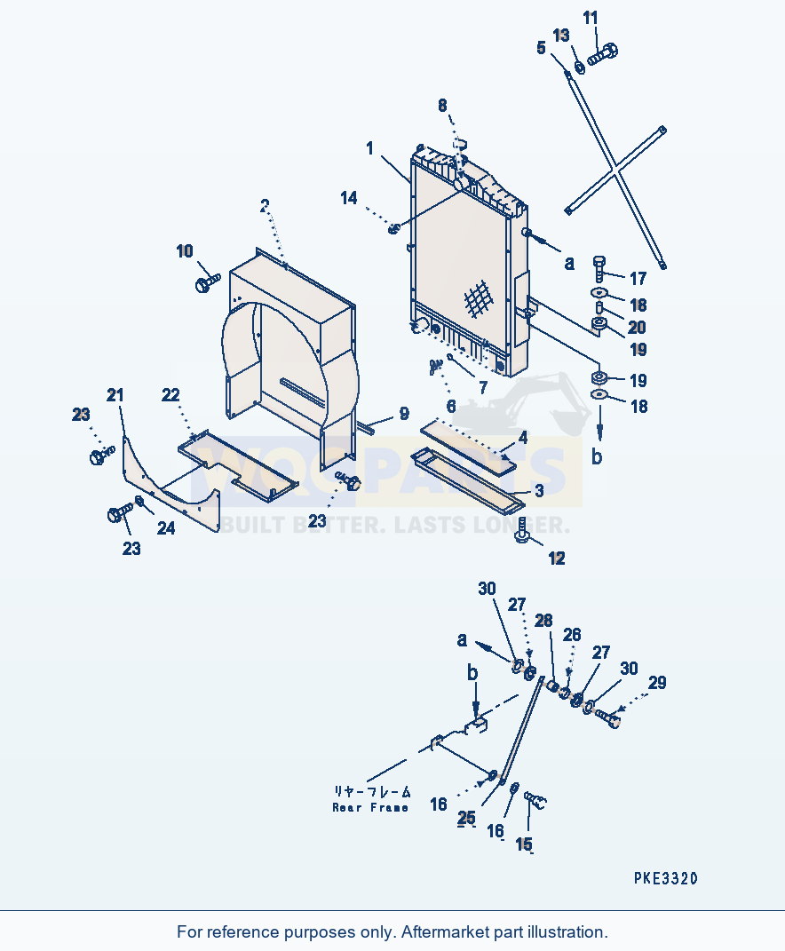 Komatsu WA320-3CS Radiator (Inner Parts And Mounting) parts diagram