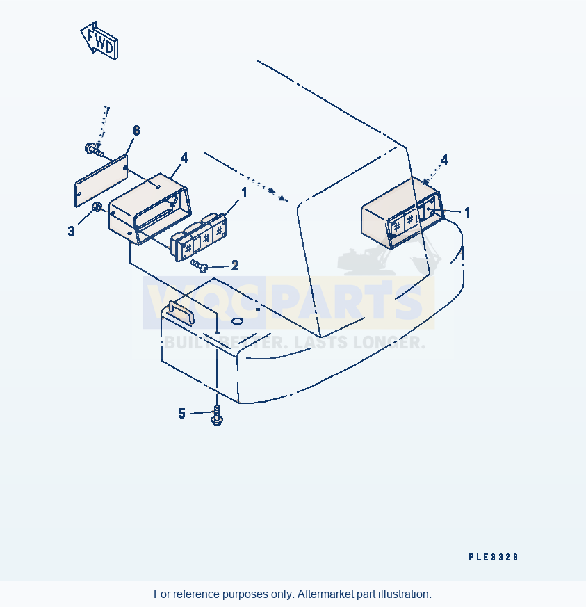 Komatsu WA320-3CS Battery Box (Rear Combination Lamp) parts diagram