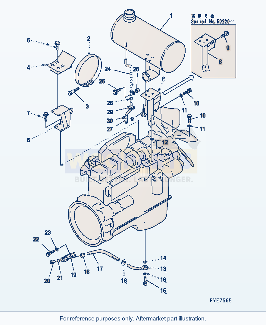 Komatsu WA320-3CS Engine (Muffler And Engine Related Parts) parts diagram